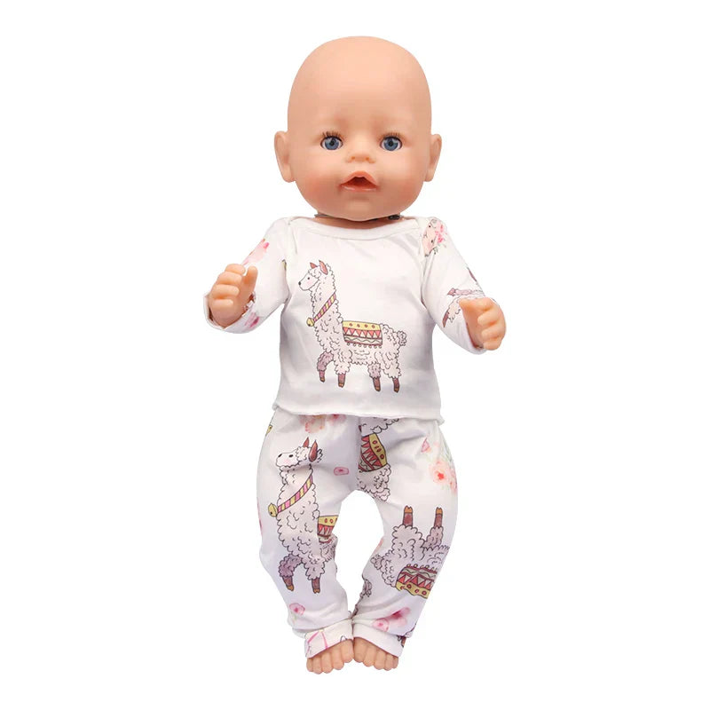 Soft Doll Pajama Set with cute llama design, perfect for comfort and style.