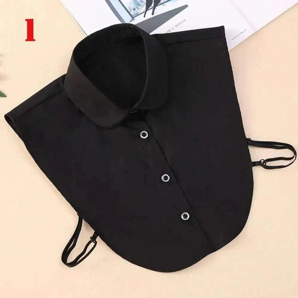 Detachable shirt collar in black, versatile accessory for stylish outfits.