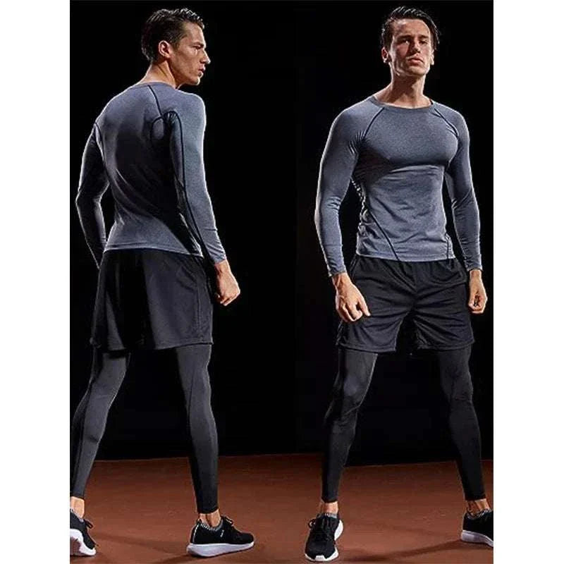 Athletic Running Shirt worn by two men, showcasing breathable and moisture-wicking fabric ideal for athletes.