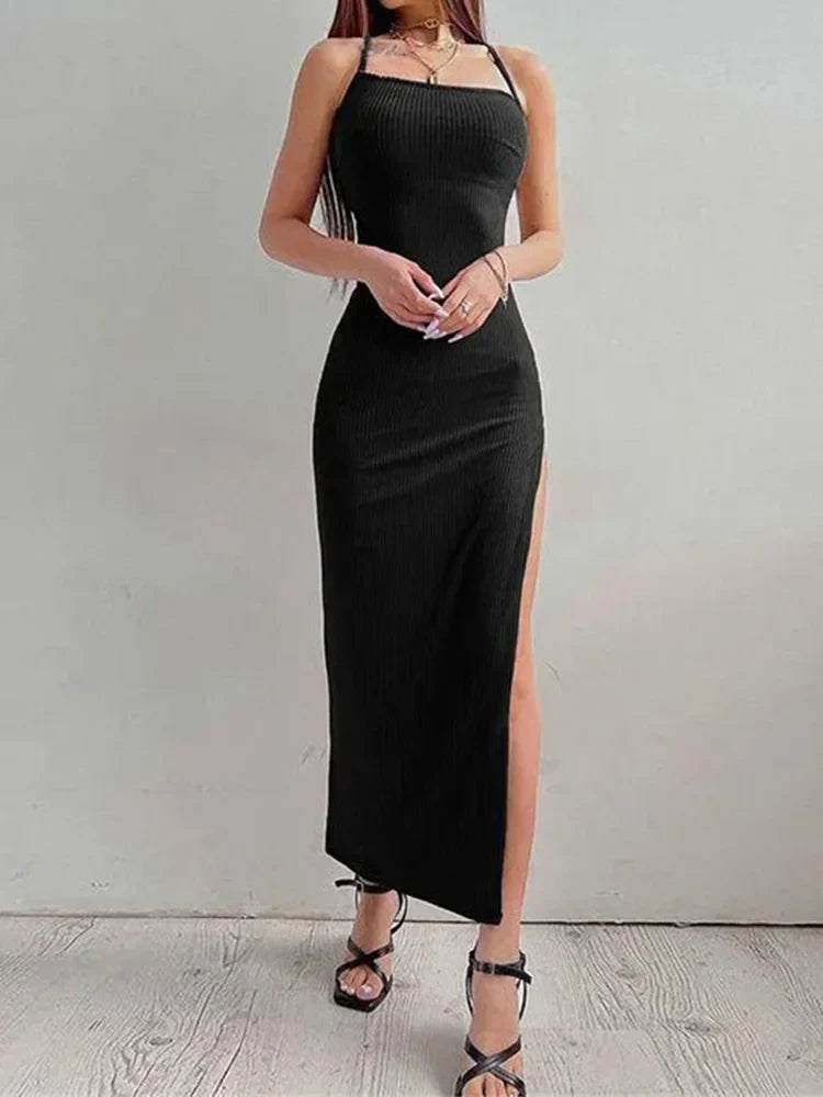 Summer Sexy Black Evening Dress