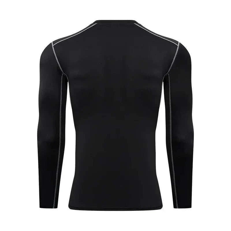 High Elasticity Sport Shirt, black, long sleeves, athletic wear.