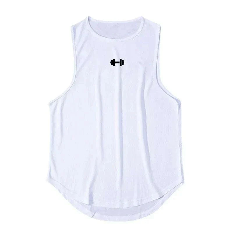 Quick-Drying Sports Vest in white, featuring a moisture-wicking and breathable design ideal for workouts.