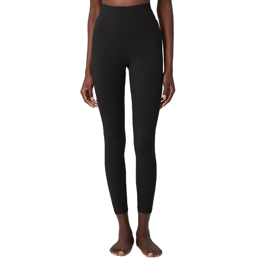 High visibility sports tights with reflective elements for safety in low-light conditions.