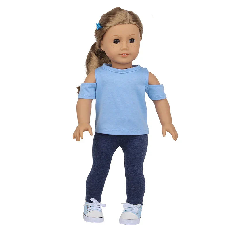 Soft Doll Pajama Set: Comfortable and stylish blue doll pajamas with playful design.