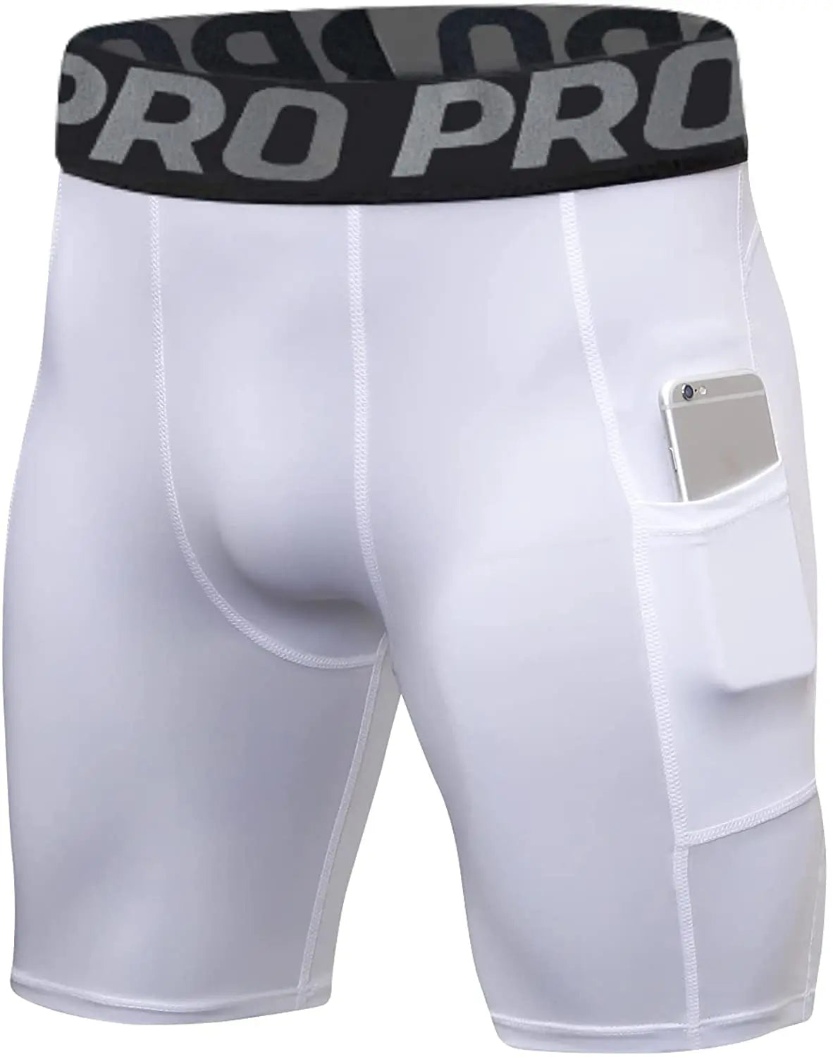 Men's Compression Shorts with Phone Pocket