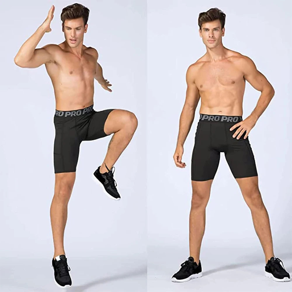 Men's Compression Shorts with Phone Pocket