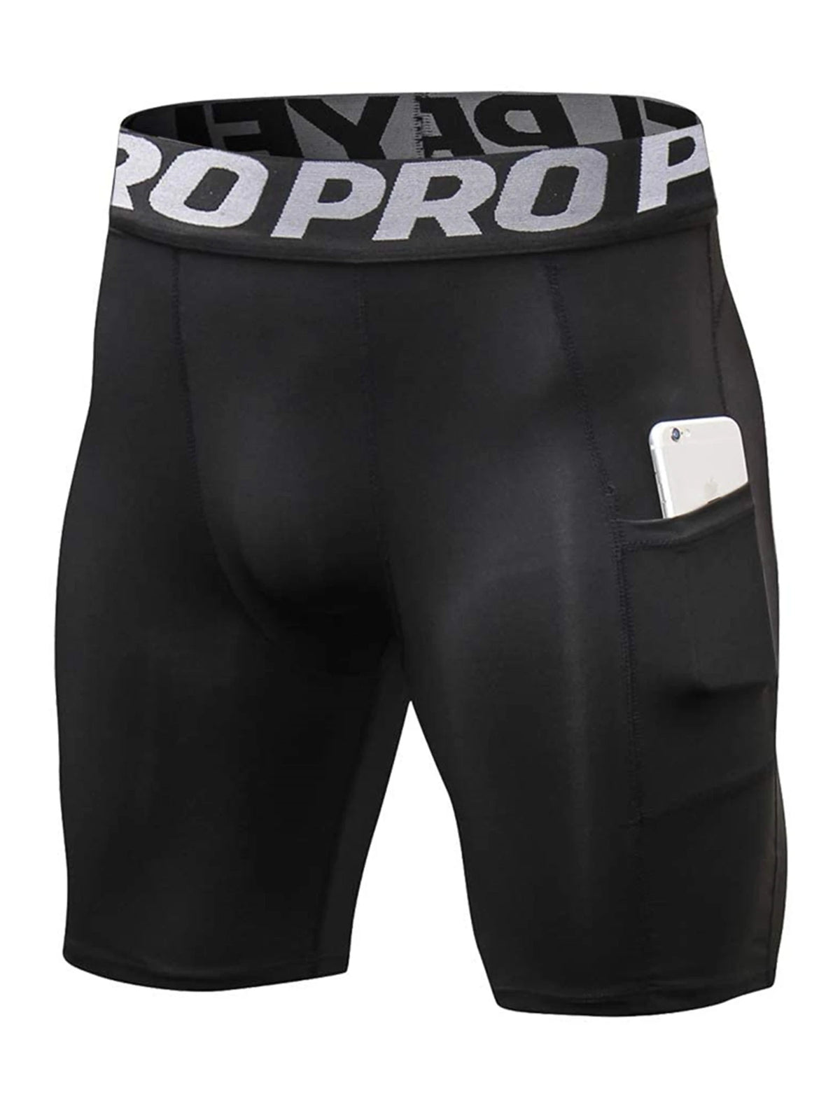 Men's Compression Shorts with Phone Pocket