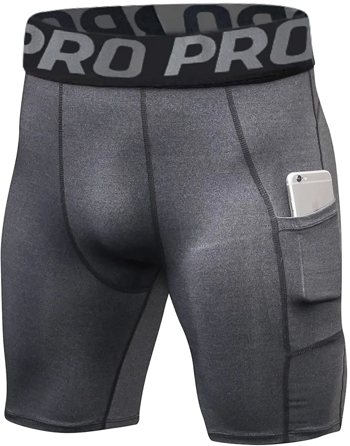 Men's Compression Shorts with Phone Pocket