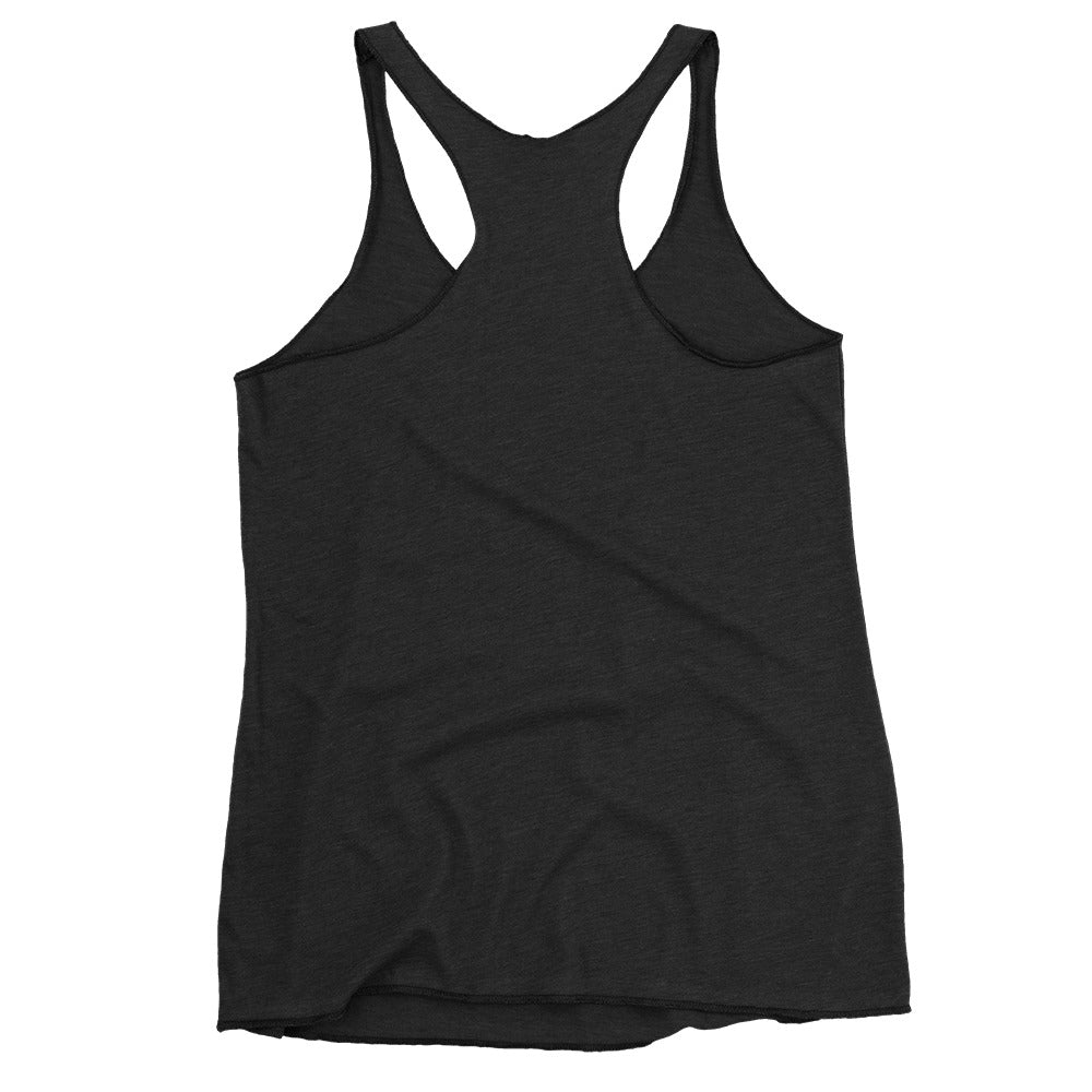 Stronger Every Rep Women's Racerback tank in black lightweight knit fabric, with a fitted cut and wide racerback straps.