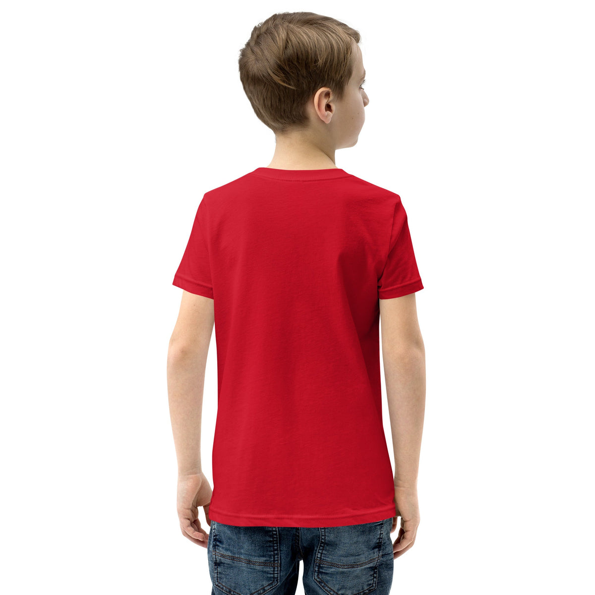 Little Champ Kids T-Shirt, red cotton short-sleeve tee with a plain back and relaxed fit.